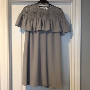 H&M lace and ruffle shoulder top dress.